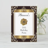 Invitation 25e anniversaire Elegant Black Gold Jew (Debout devant)