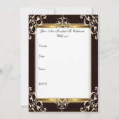 Invitation 25e anniversaire Elegant Black Gold Jew (Dos)