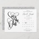 Invitation 25e anniversaire Enregistrer la date Calendrier Am (Devant / Derrière)