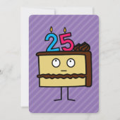 Invitation 25e anniversaire gâteau aux bougies (Devant)