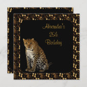 Invitation 25e anniversaire Leopard avec cadre Poster de anim (Devant / Derrière)