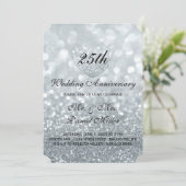 Invitation 25e anniversaire Mariage Coeur de Parties scintill (Debout devant)