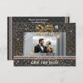 Invitation 25e anniversaire Mariage d'argent Perles tissées N (Devant / Derrière)