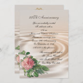 Invitation 25e anniversaire Mariage vow renouvellement rose (Devant / Derrière)