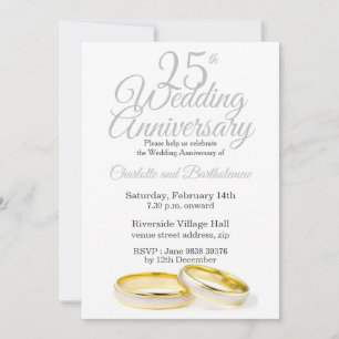 Invitation 25e anniversaire minimaliste du Mariage