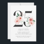 Invitation 25e anniversaire Moderne Floral Rose Gold Green<br><div class="desc">25e anniversaire Moderne Floral Rose Gold Greenery Invitation avec des fleurs rose aquarelle et des accents or rose avec verdure.</div>