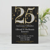 Invitation 25e anniversaire Noir Or Diamants (Debout devant)