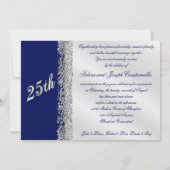 Invitation 25e Anniversaire Orné Argenté avec Marine (Dos)