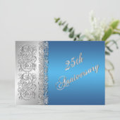 Invitation 25e Anniversaire Orné de Rouleaux d'Argent avec du (Debout devant)
