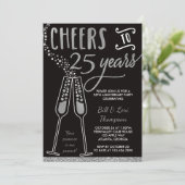 Invitation 25e Anniversaire, Paillettes/Feuille Fa (Debout devant)