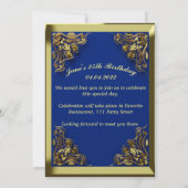 Invitation 25e anniversaire Regal Gold Blue Salutation ou (Dos)