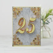 Invitation 25e anniversaire Regal Gold Marble Salutation ou (Debout devant)