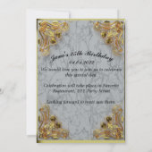 Invitation 25e anniversaire Regal Gold Marble Salutation ou (Dos)