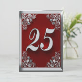 Invitation 25e anniversaire Regal Silver Red Greeting ou (Debout devant)