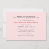Invitation 25e anniversaire, Rose de piano (Dos)