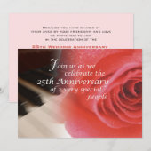 Invitation 25e anniversaire, Rose de piano (Devant / Derrière)