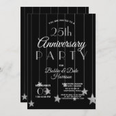 Invitation 25e anniversaire Silver Custom Event Purple Party (Devant / Derrière)