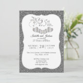 Invitation 25e Anniversaire Silver Glitter (Debout devant)