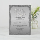 Invitation 25e Anniversaire Silver Glitter (Debout devant)