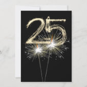 Invitation 25e anniversaire Sparklers de fête (Devant)