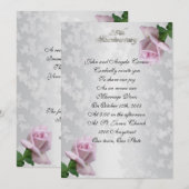 Invitation 25e anniversaire vow renouvellement lavande roses (Devant / Derrière)