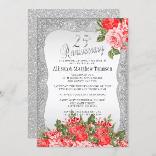 Invitation 25e édition de Glitter Wedding Anniversary   DIY t