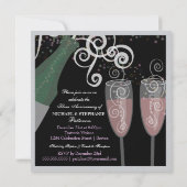 Invitation 25e fête de champagne pétillant d'anniversaire d'a (Dos)