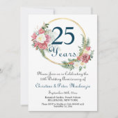 Invitation 25e Mariage d'argent Anniversaire Rose Gold Frame (Devant)