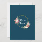 Invitation 25e Mariage d'argent Anniversaire Rose Gold Frame (Dos)