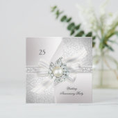 Invitation 25e Mariage Parti Pearl White Silver (Debout devant)