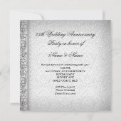 Invitation 25e Mariage Parti Pearl White Silver (Dos)