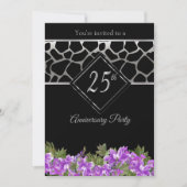 Invitation 25e Noces d'argent avec Fleurs de Lavande (Devant)