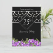 Invitation 25e Noces d'argent avec Fleurs de Lavande (Debout devant)