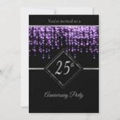 Invitation 25e Noces d'argent avec Purple Starlights (Devant)