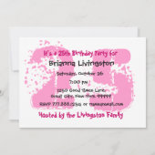 Invitation 25ème 29ème anniversaire rose et noir (Dos)