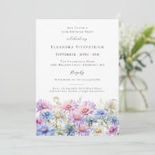 Invitation 25th Birthday Party September Birth Month Flower  (Debout devant)