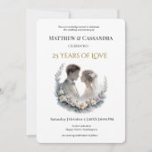 Invitation 25th Wedding Anniversary Heirloom-Like Celebration (Devant)
