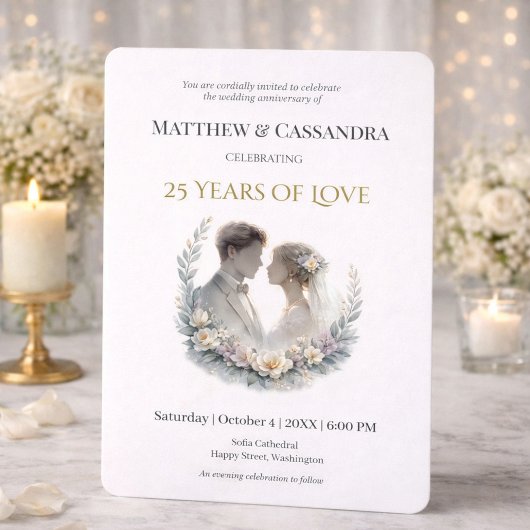 Invitation 25th Wedding Anniversary Heirloom-Like Celebration