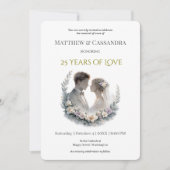 Invitation 25th Wedding Anniversary Vow Renewal (Devant)