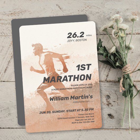 Invitation 26,2 miles 1ST Marathon-Post Marathon Party