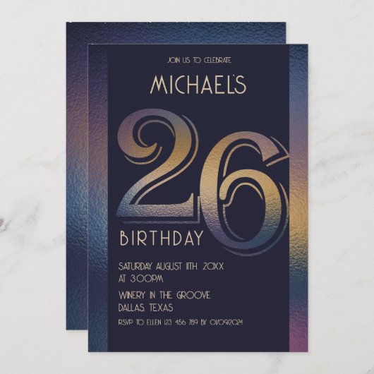 Invitation 26e anniversaire (Devant / Derrière)