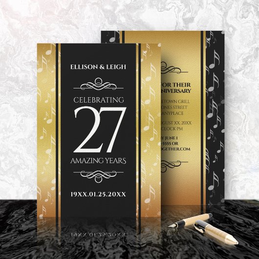 Invitation 27e anniversaire du Mariage de musique