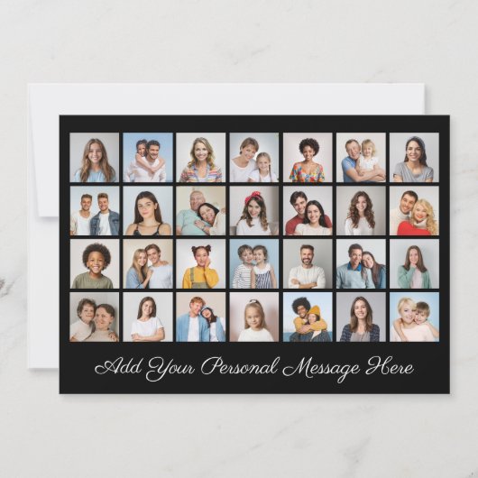 Invitation 28 Collage Photo Ajouter votre message personnalis (Devant)