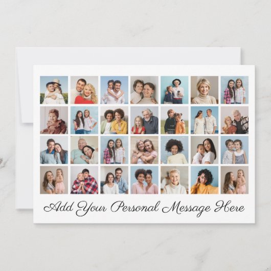 Invitation 28 Photo Collage Ajoutez Votre Propre Salutation (Devant)