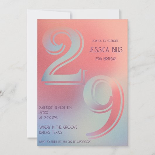 Invitation 29e anniversaire (Devant)
