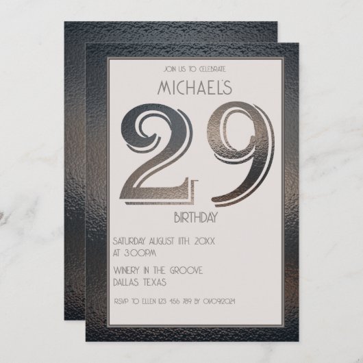 Invitation 29e anniversaire (Devant / Derrière)