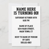 Invitation 29e anniversaire 21e anniversaire 80e anniversaire (Dos)