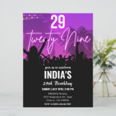 Invitation 29e anniversaire fête Pink Neon (Debout devant)