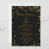 Invitation 29e anniversaire Glamour Gold Confetti (Dos)