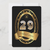 Invitation 29e, femme de fête d'anniversaire homme, couleur é (Devant)